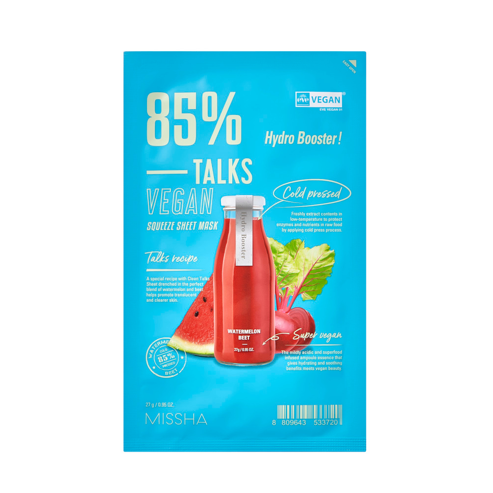 Missha Talks Vegan nawilżająca maska do twarzy, 27 g