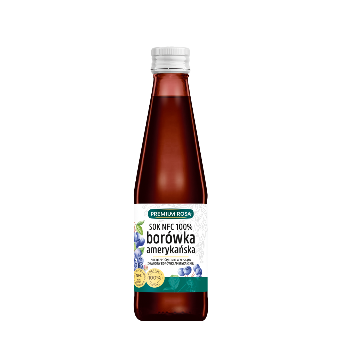Premium Rosa sok NFC z borówki amerykańskiej 100%,  250 ml