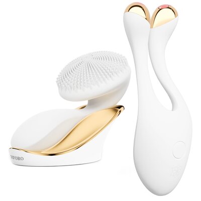 Urządzenie do mezoterapii bezigłowej DIFORO Amirta Biało-złoty + szczoteczka Arum Biało-złoty