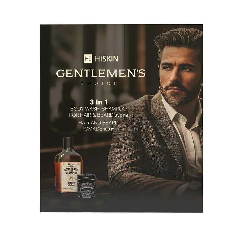 Hiskin Gentelmen's Choice zestaw: żel 3w1, 330 ml + pomada do włosów, 100 ml