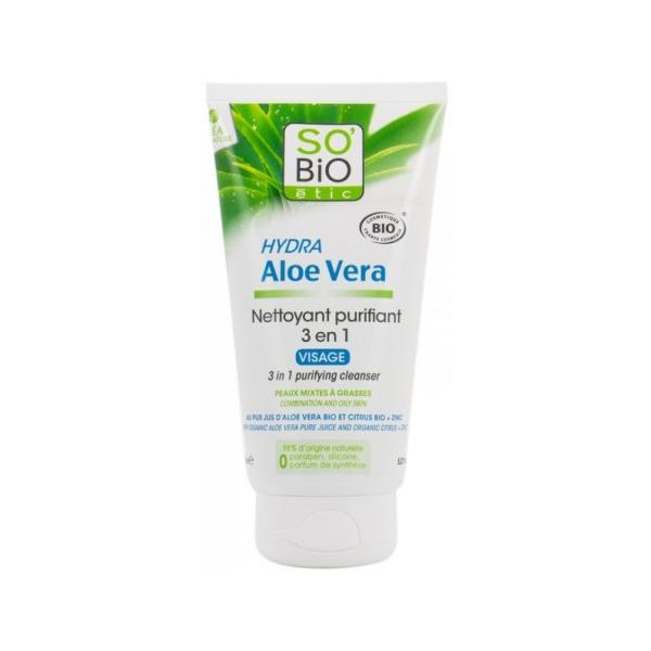 SO'BiO etic Aloe Vera żel oczyszczajacy 3w1, 150 ml