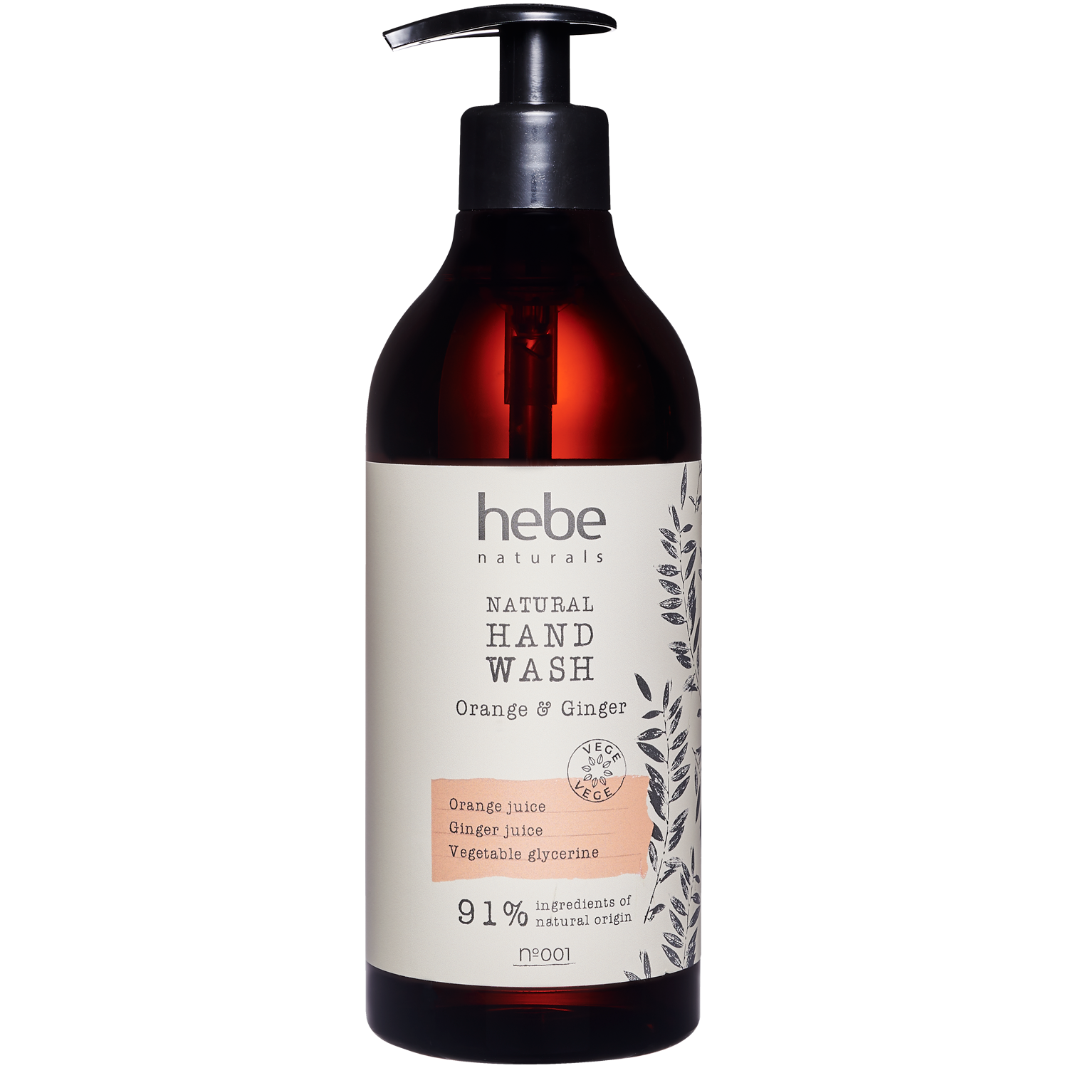 Hebe Naturals Natural Hand Wash Orange&Ginger mydło do rąk, 500 ml