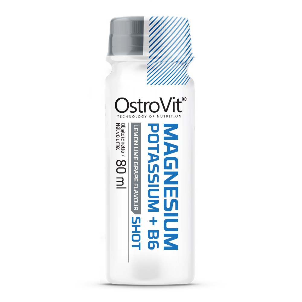 OstroVit Magnesium Potassium + B6 Shot 80 ml o smaku cytrynowo-limonkowo-winogronowym