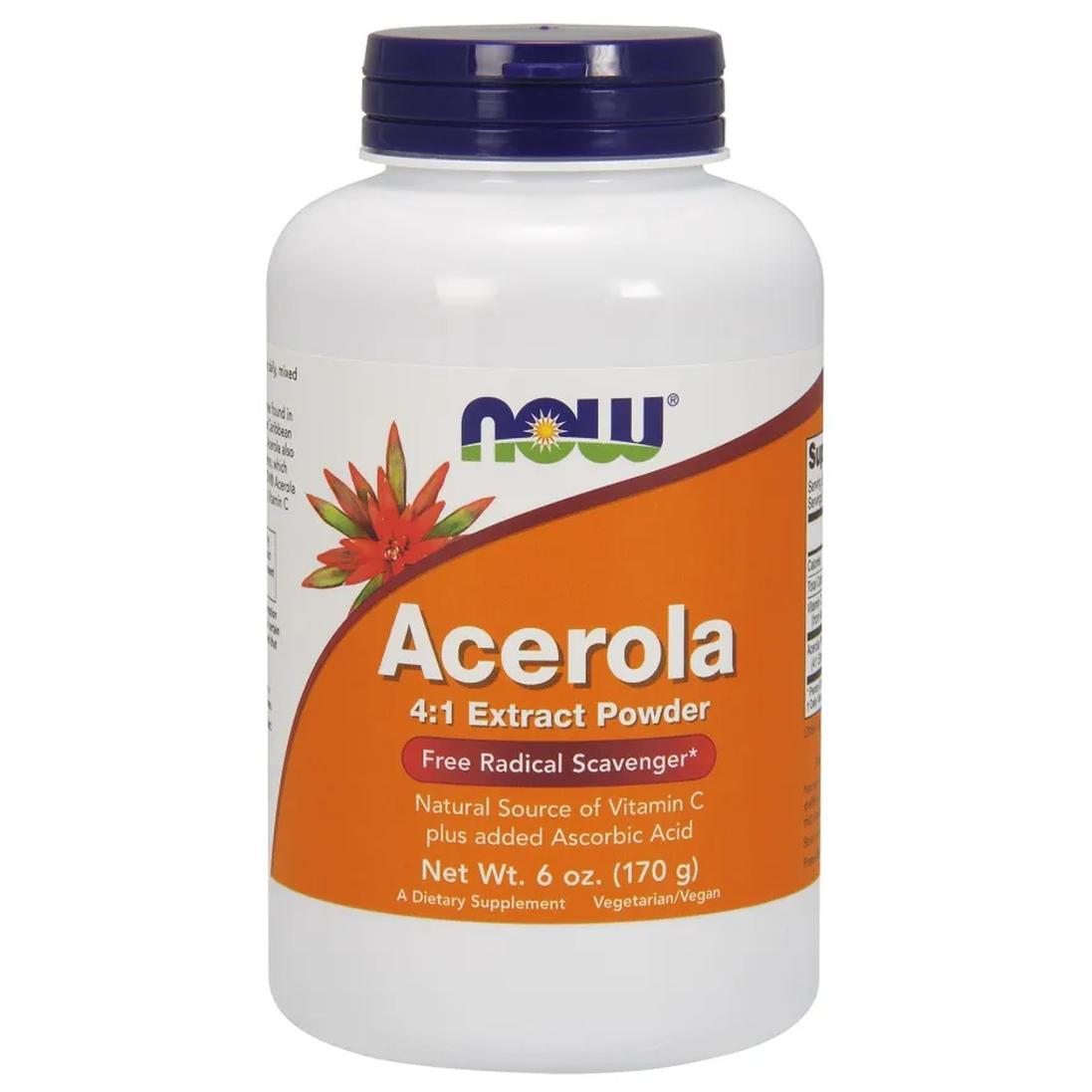 Now Foods suplement diety Acerola, 4:1 ekstrakt, 170 g