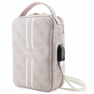 Torba na akcesoria GUESS 4G Printed Stripes Różowy
