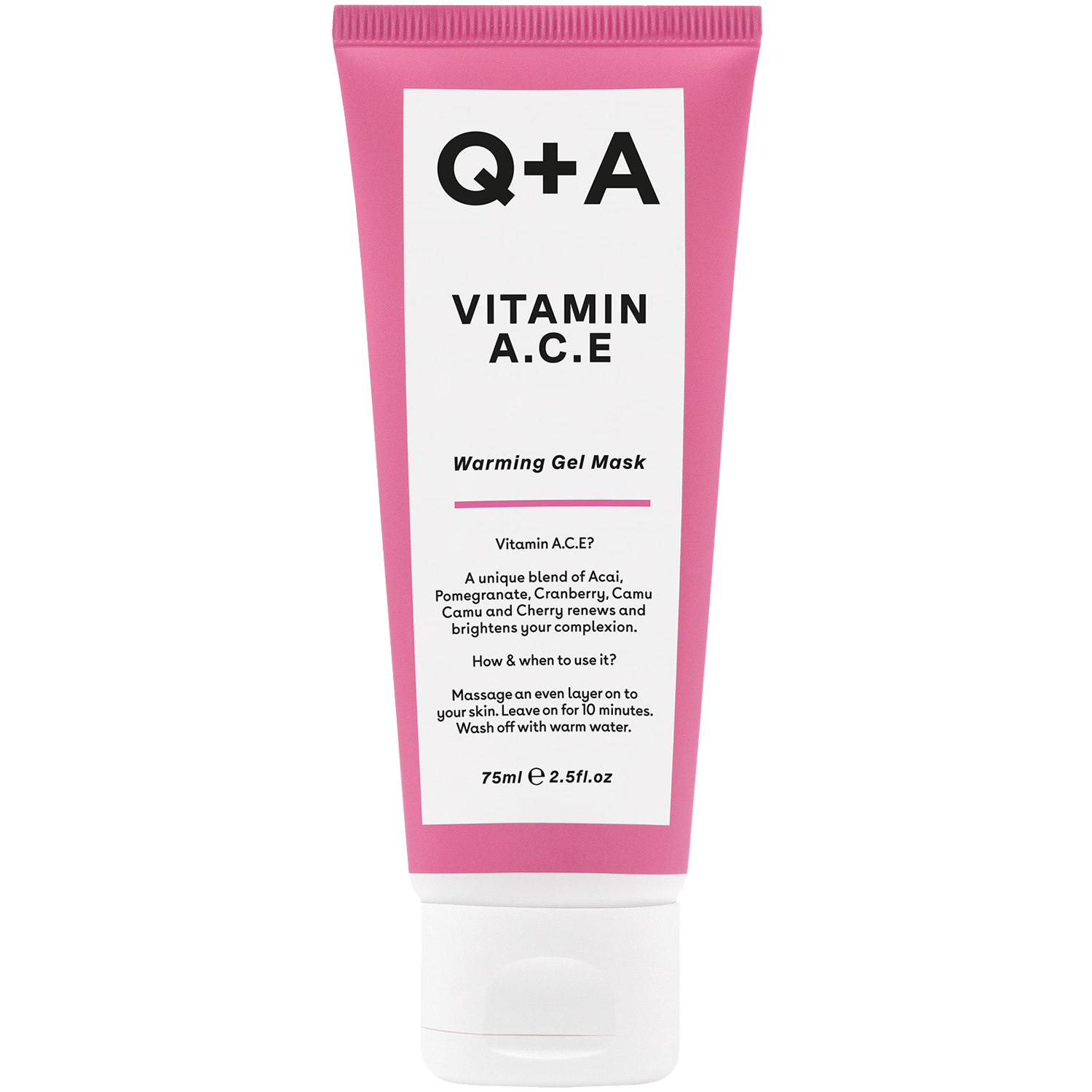 Q+A Vitamin A.C.E rozgrzewająca maska do twarzy z witaminami A, C i E, 75 ml