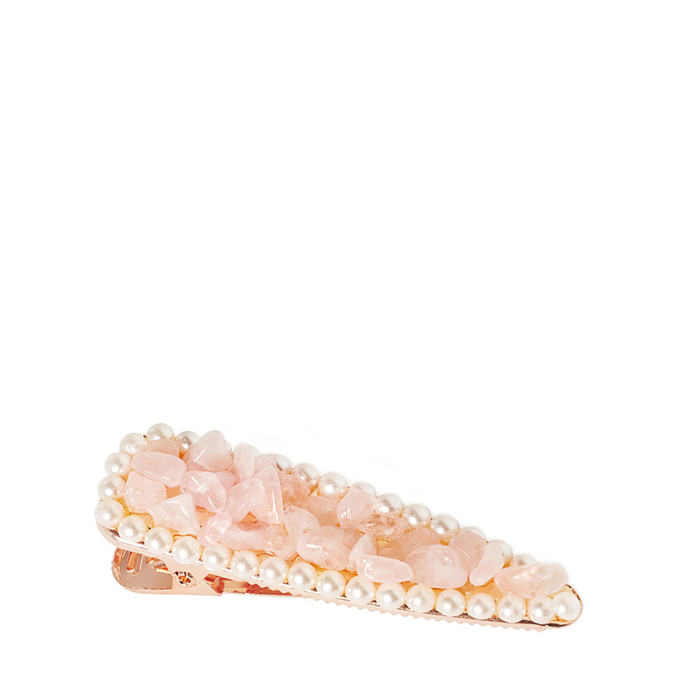 Crystallove Crystal Collection spinka do włosów z kwarcem różowym, 1 szt.