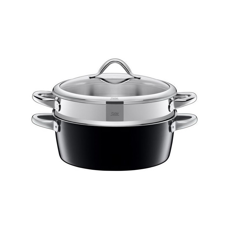 Silit - Garnek do gotowania na parze Vitaliano Nero 5,9L