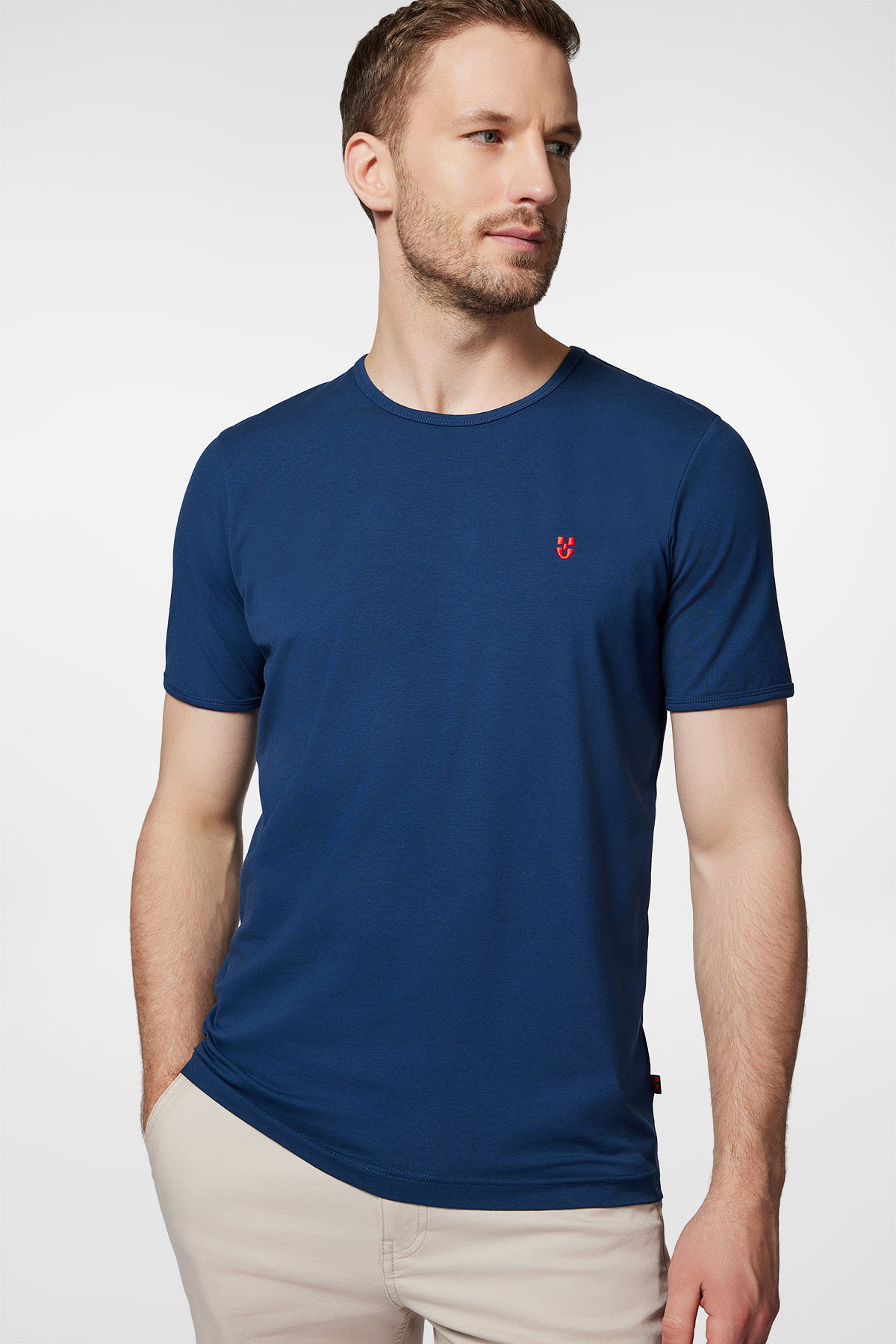 Próchnik - T-shirt Szafirowy z Haftem Bawełniany PM5