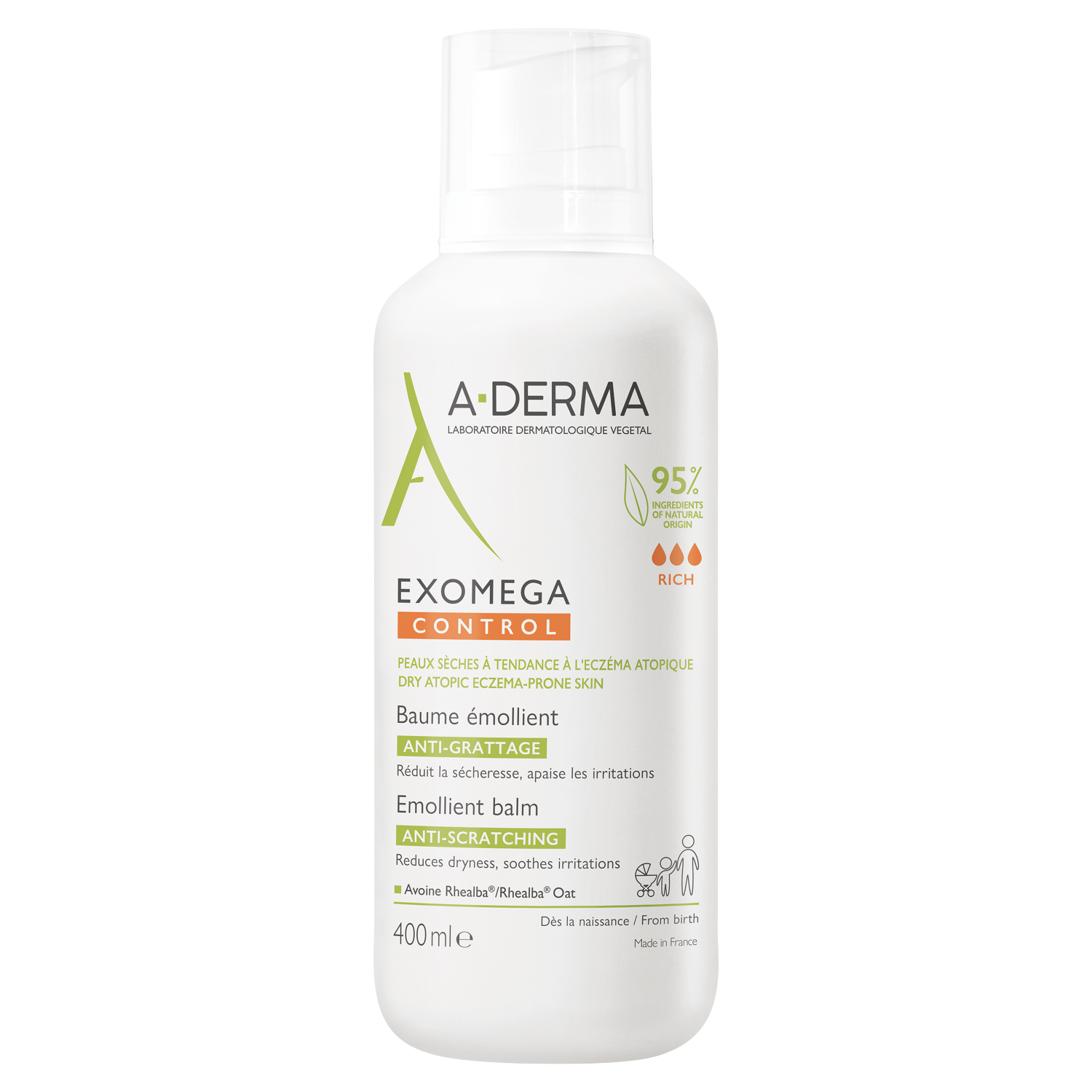 A-Derma Exomega Control nawilżająco-zmiękczający balsam do ciała, 400 ml