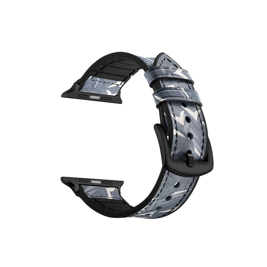 JINYA Camouflage Leather Band Black 38/40mm - pasek dla Apple Watch