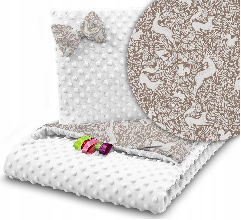 Kocyk minky 75x100 kołderka + poduszka Babymam