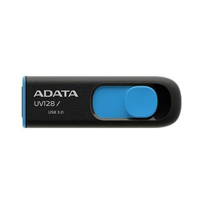 Pendrive ADATA DashDrive UV128 64GB, USB 3.2 Gen. 1 (USB 3.0), Odczyt 100 Mb/s Czarno-niebieski