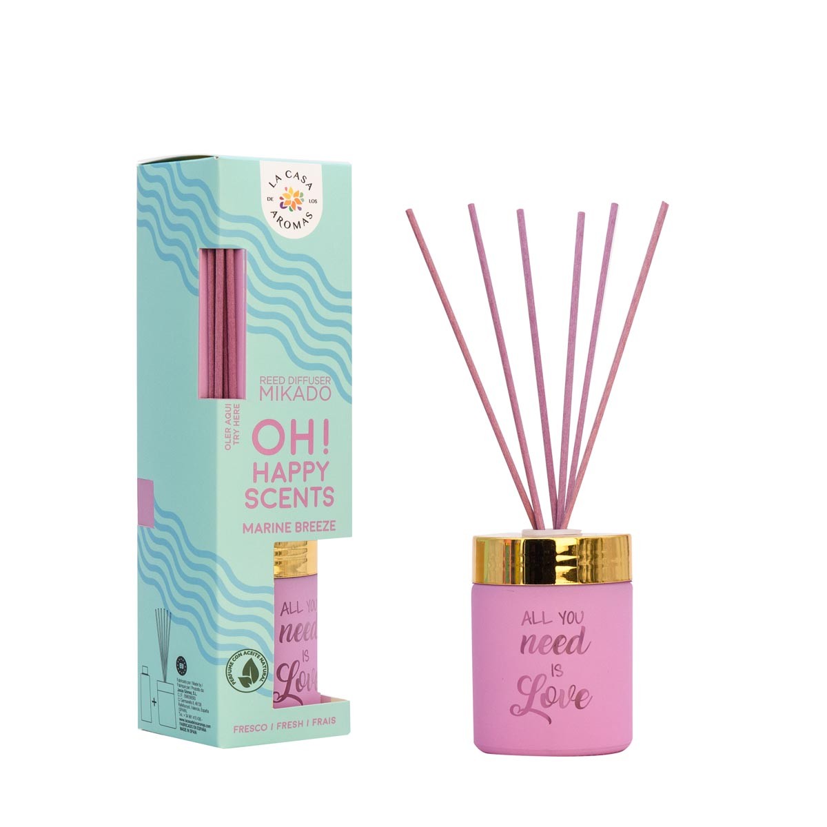 La Casa de los Aromas Oh! Happy Scents Reed Diffuser patyczki zapachowe Marine Breeze, 100 ml