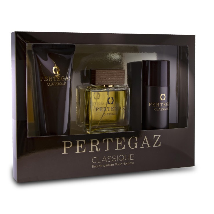 Saphir Pertegaz Classique Pour Homme zestaw: woda perfumowana męska, 100 ml + żel pod prysznic, 230 ml + dezodorant męski, 150 ml
