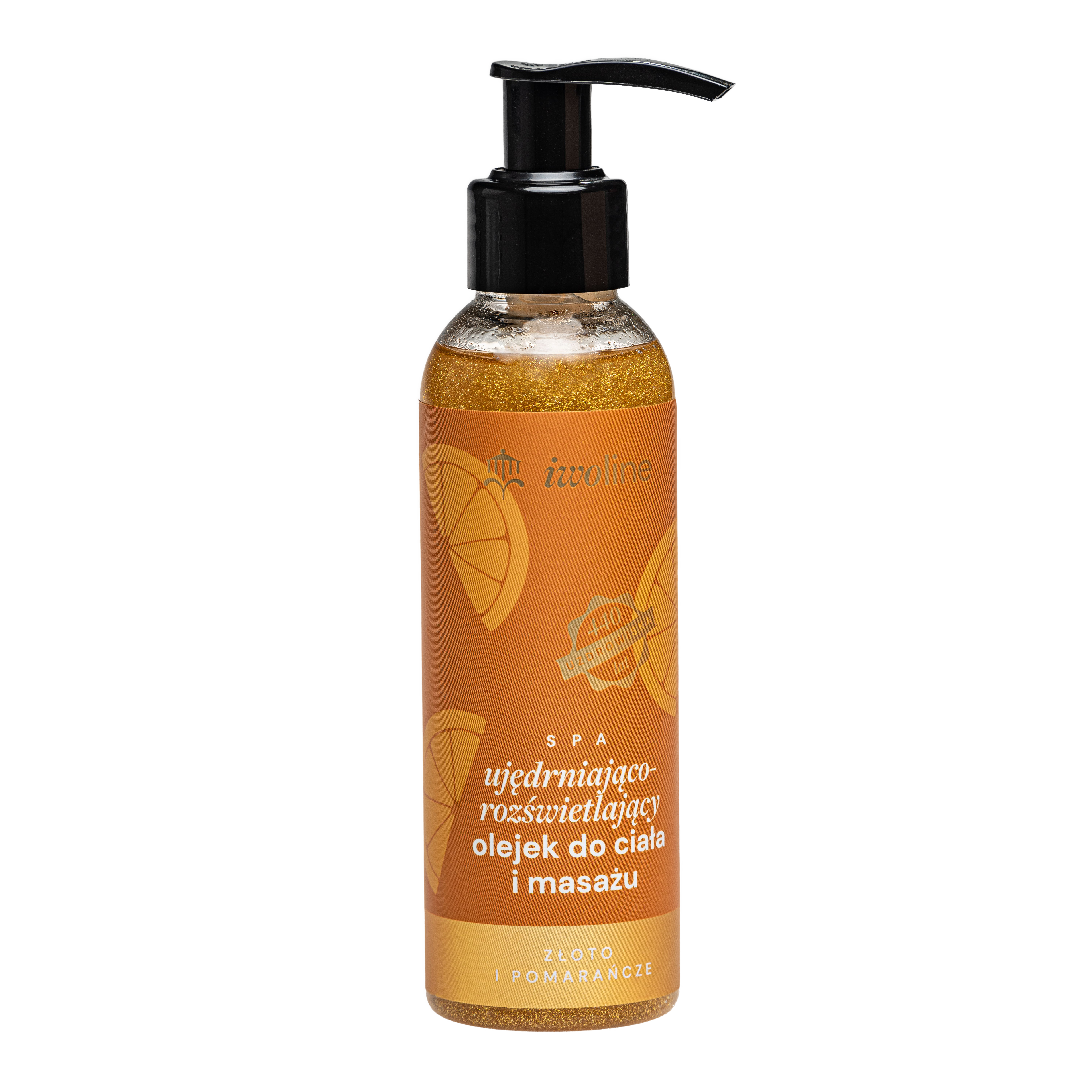 Iwoline olejek do ciała i masażu ujędrniająco-rozświetlający złoto i pomarańcze, 150 ml
