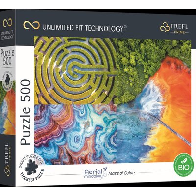Puzzle TREFL Prime Unlimited Fit Technology Aerial Mindblow Maze of Colors 37460 (500 elementów)