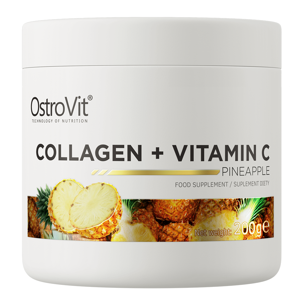 OstroVit Kolagen + Witamina C suplement diety o smaku ananasowym, 200 g