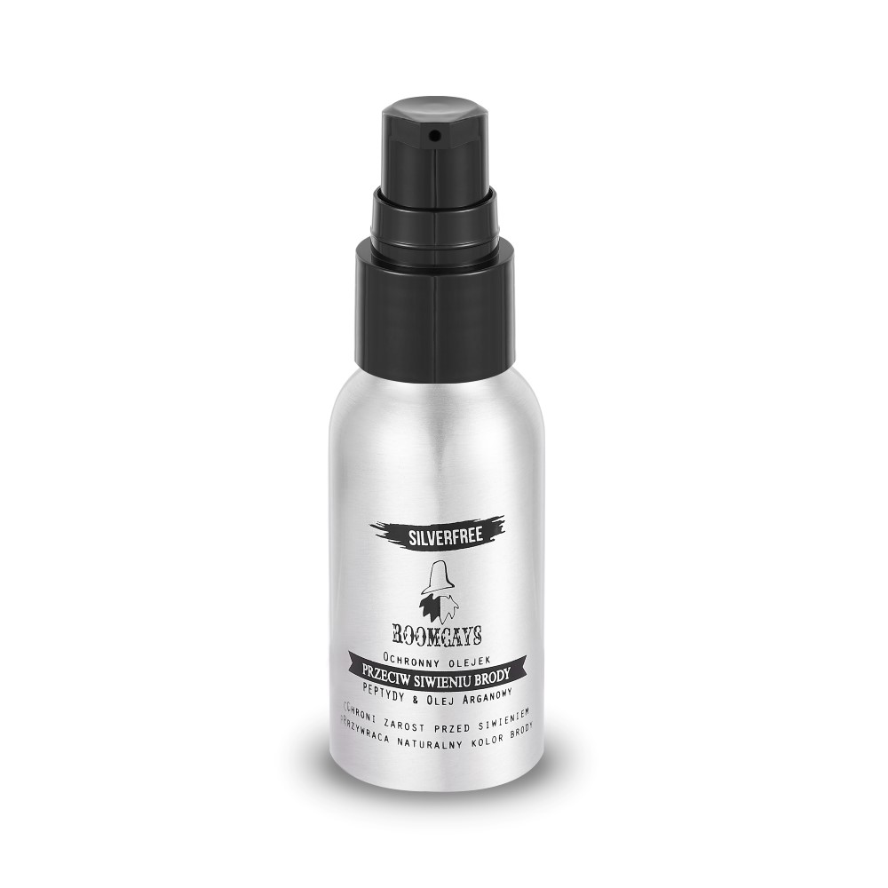 Roomcays Silverfree ochronny olejek do brody przeciw siwieniu, 30 ml