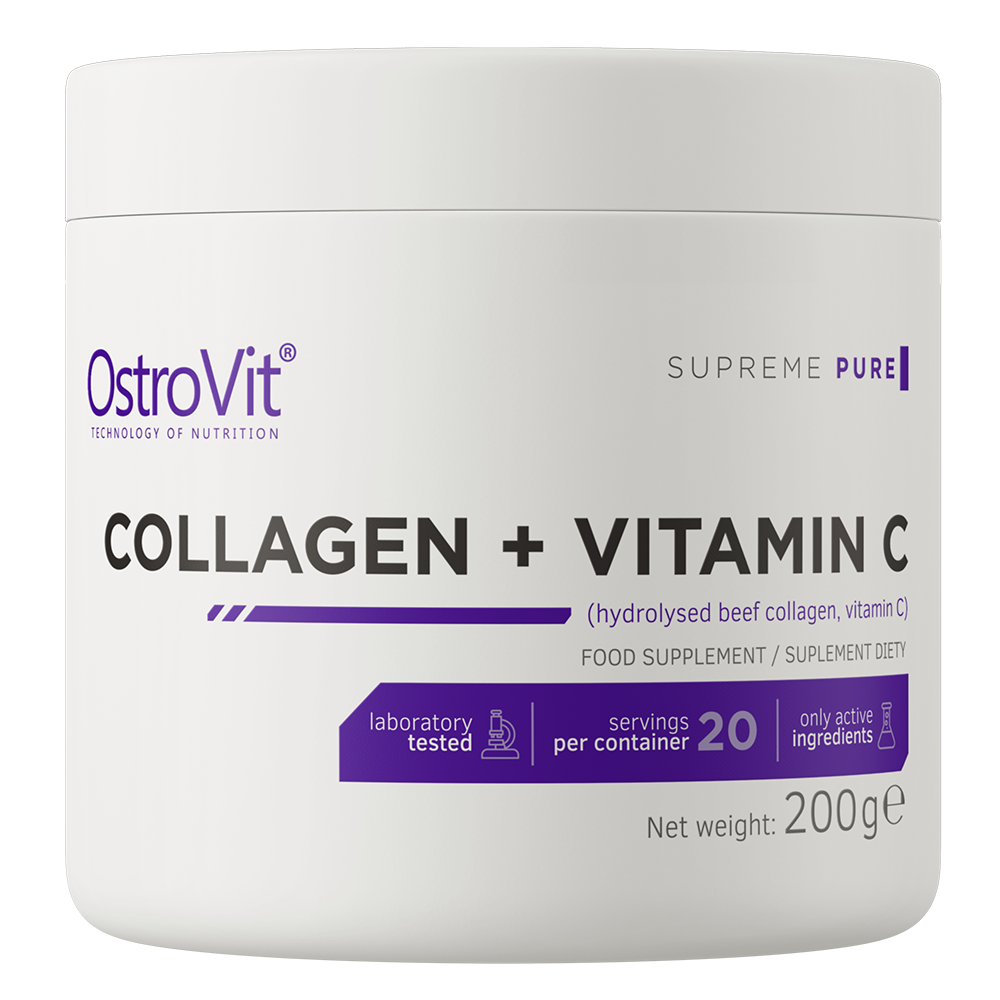 OstroVit Kolagen + Witamina C 200 g o smaku naturalnym