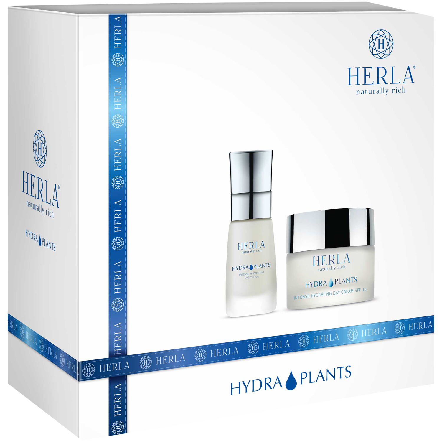 Herla Hydra Plants zestaw: intensywnie nawilżający krem na dzień z SPF15 do twarzy, 50 ml + intensywnie nawilżający krem pod oczy, 30 ml