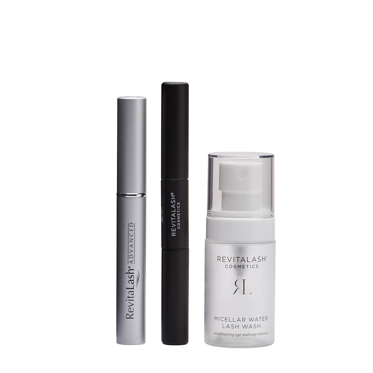 RevitaLash zestaw: odżywka pobudzająca wzrost brwi, 3 ml + baza pod tusz do rzęs, 2,5 ml + tusz do rzęs raven, 2,5 ml + woda micelarna do demakijaż...