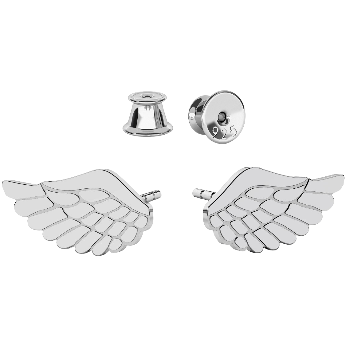 Giorre Skrzydła kolczyki ze srebra próby 925, 1 para