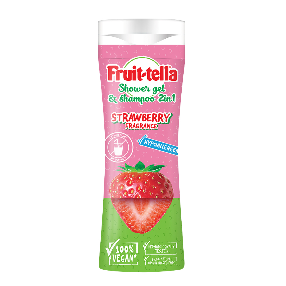 Fruit-tella żel pod prysznic i szampon do włosów 2w1 truskawka, 300 ml