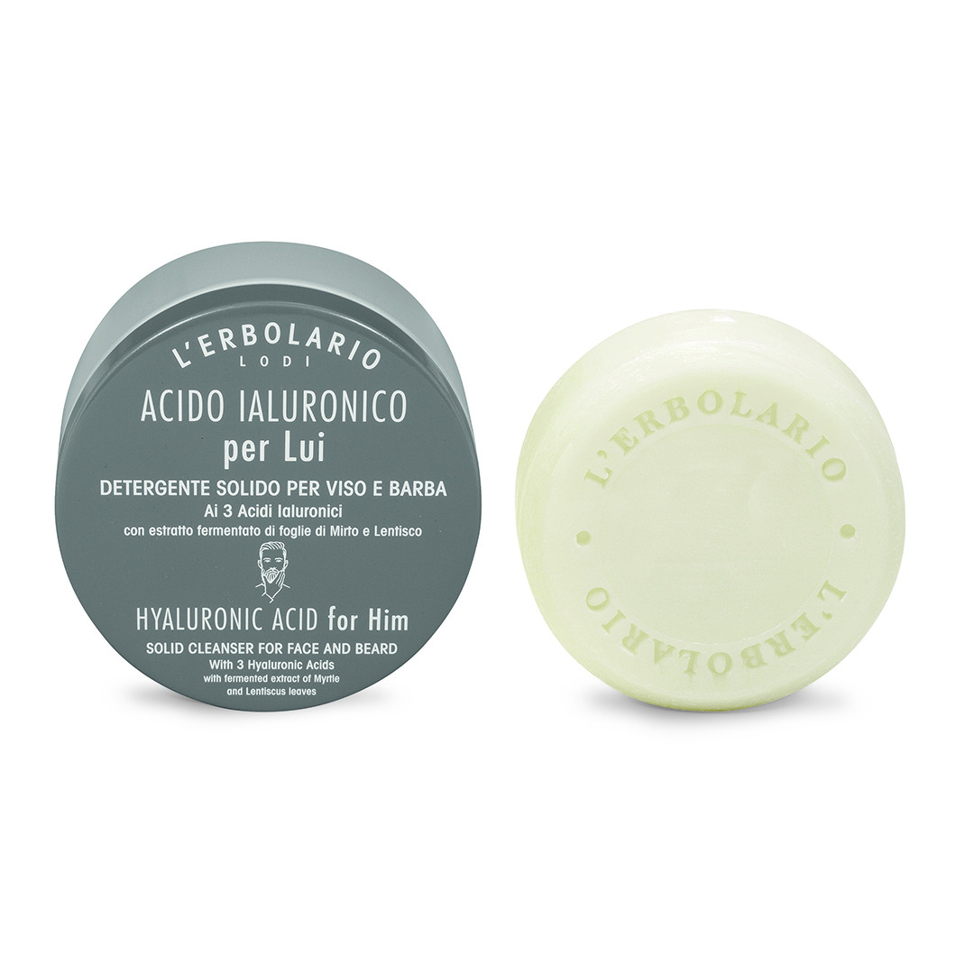 L'Erbolario Acido Ialuronico per Lui kostka myjąca do twarzy i brody, 60 g