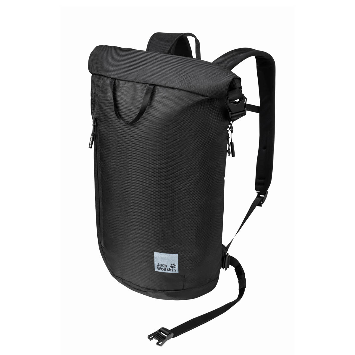 Plecak miejski na laptopa 14+10 cali Jack Wolfskin HELSINKI ROLLTOP ultra black - ONE SIZE