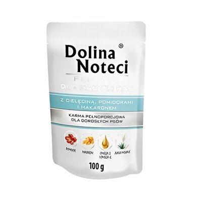 Karma dla psa DOLINA NOTECI Premium z cieleciną, pomidorami i makaronem 100 g