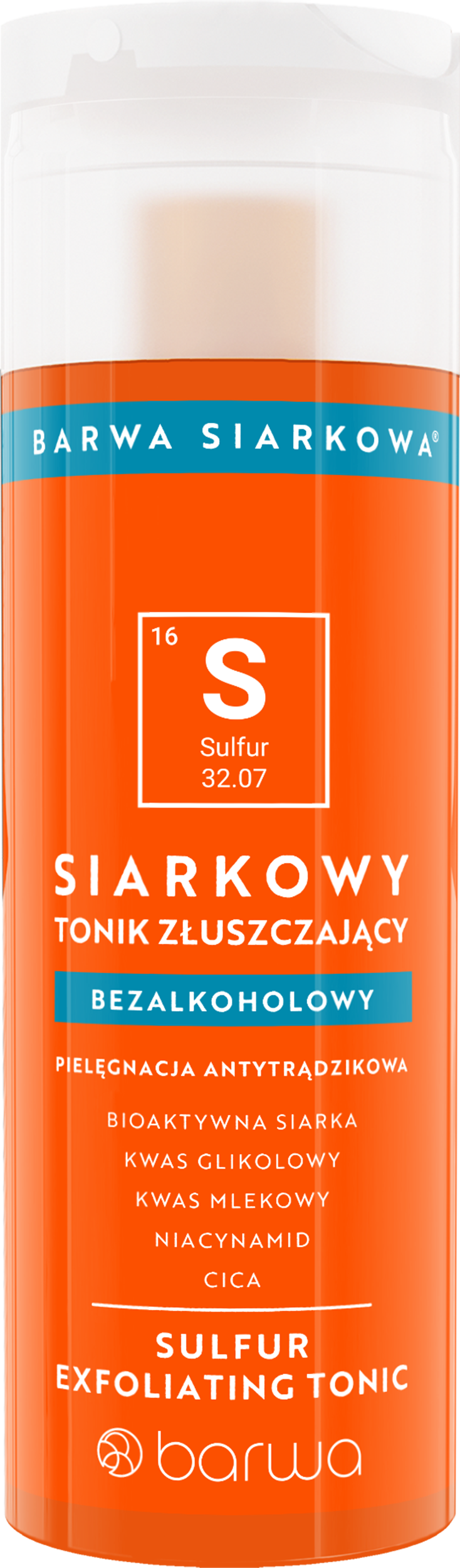 Barwa Siarkowa złuszczający tonik do twarzy, 200 ml