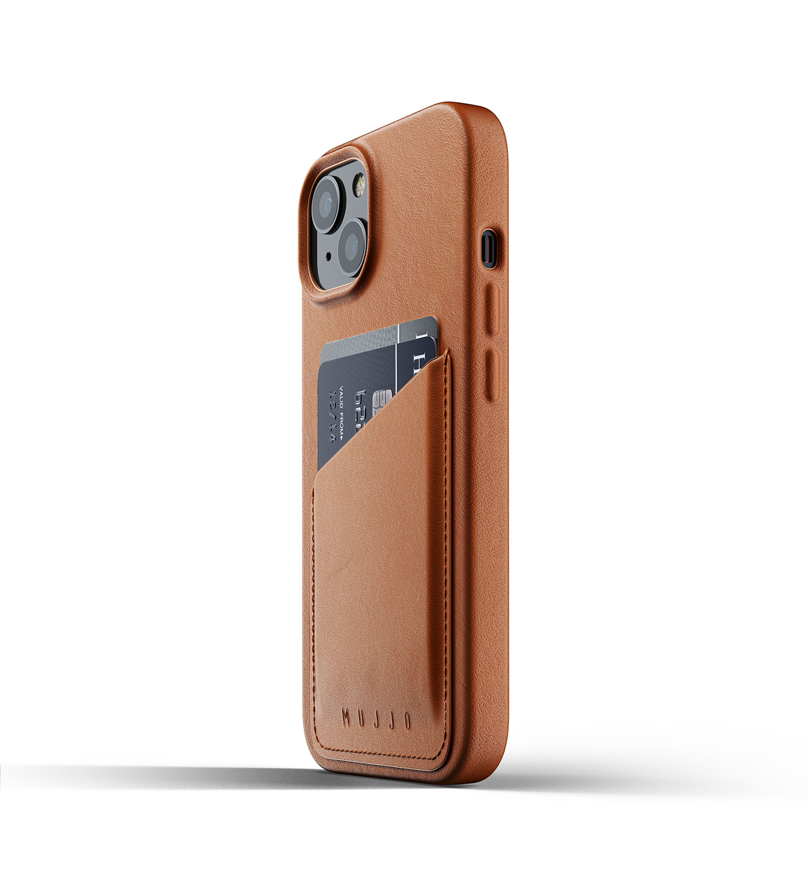 Mujjo Full Leather Wallet Case - etui iPhone 13 (brązowe)