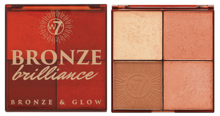 W7 Bronze Brillance paleta do makijażu twarzy Medium/Dark, 14 g