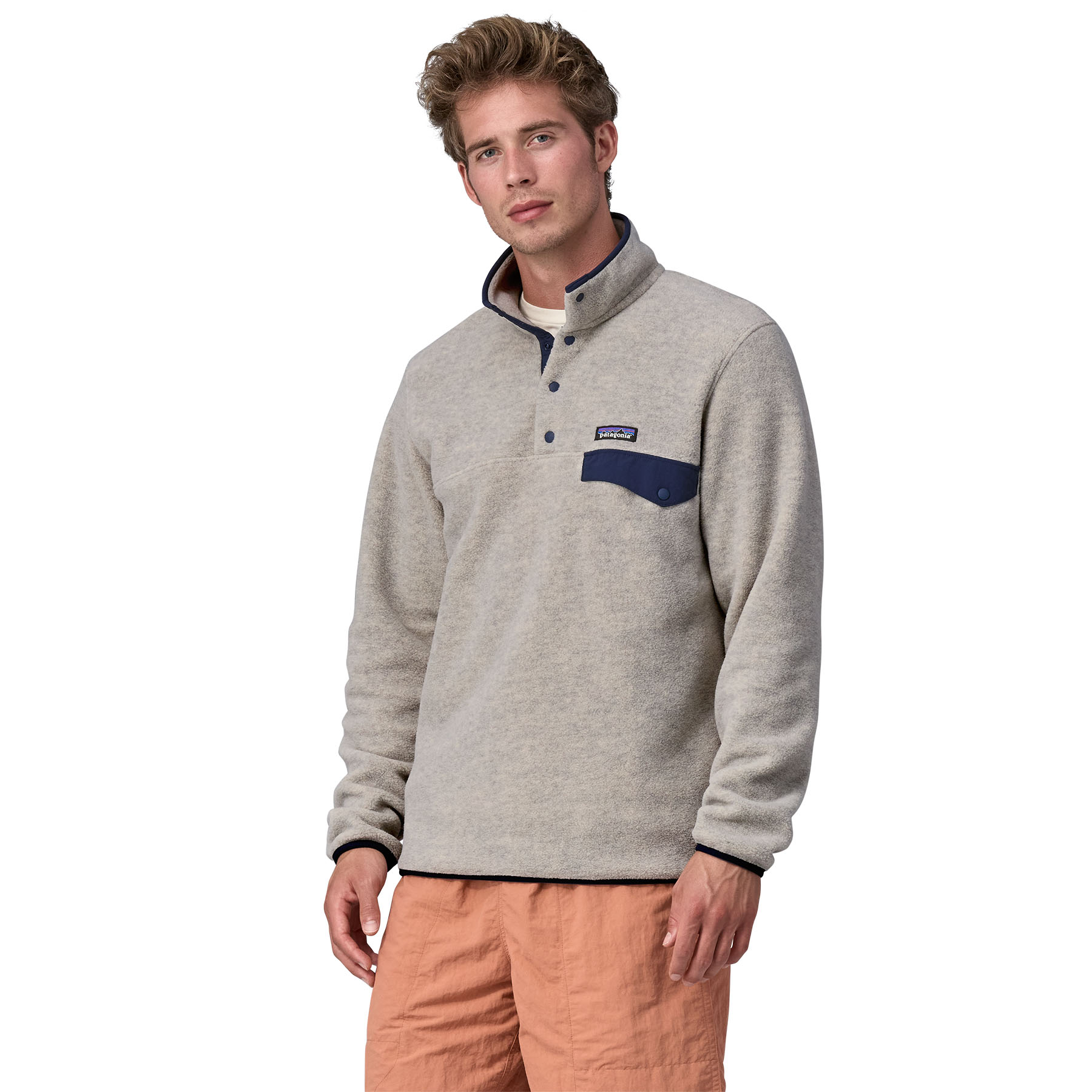 Męska bluza polarowa Patagonia Lightweight Synchilla® Snap-T® Pullover oatmeal heather - M