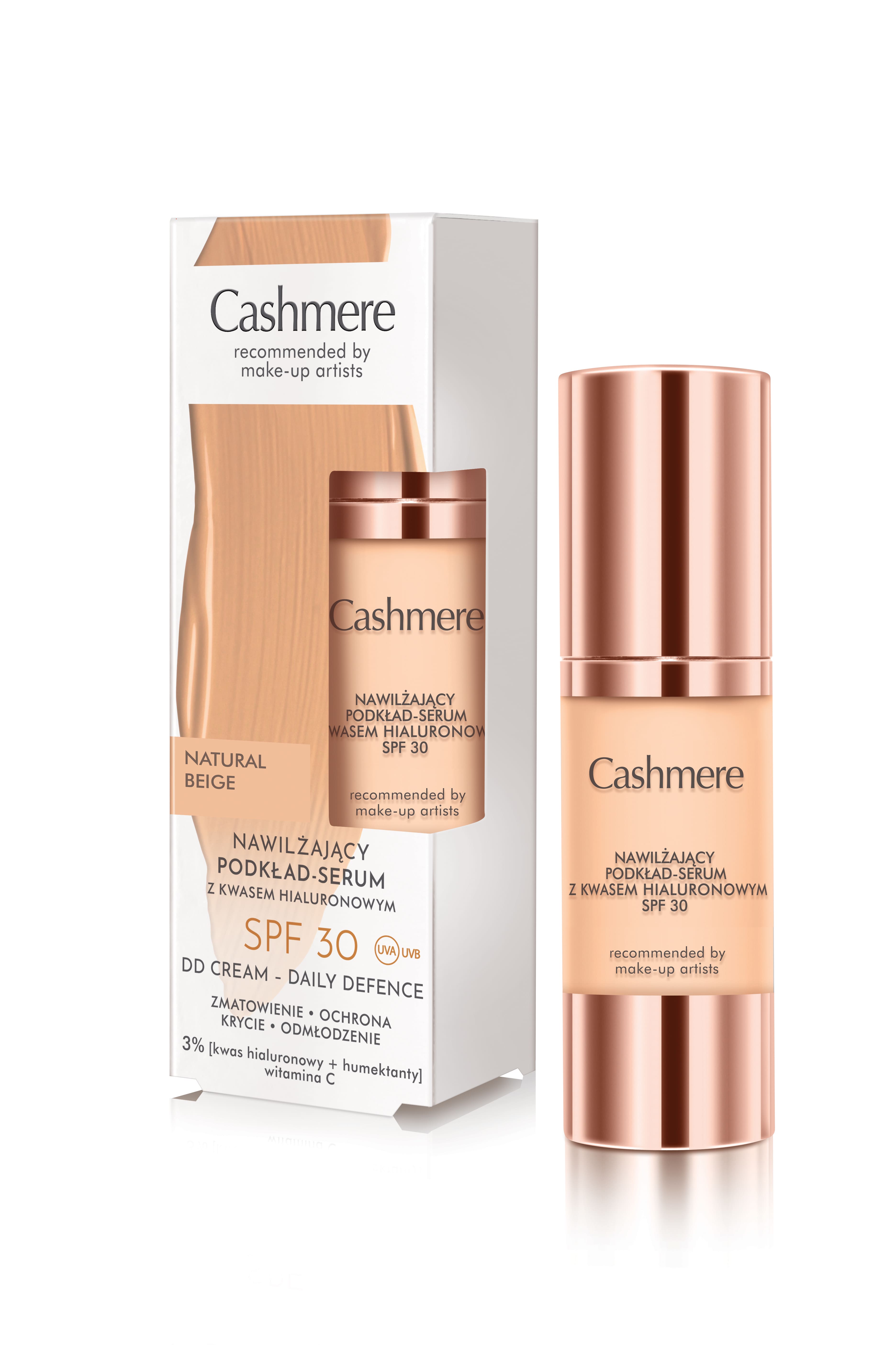 Cashmere DD nawilżający podkład-serum z SPF30 do twarzy 01 natural beige, 30 ml