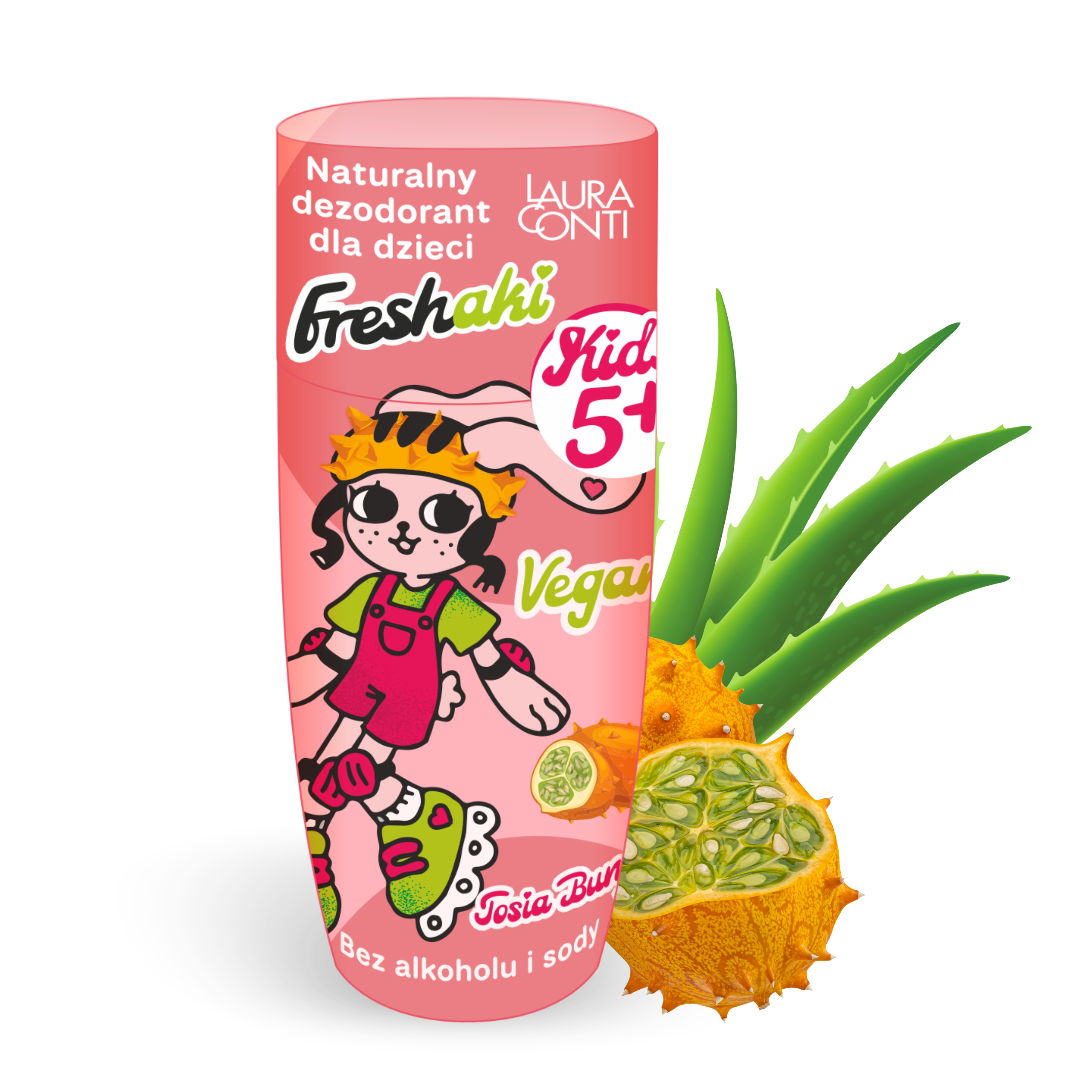 Laura Conti Freshaki Tosia Bunny naturalny dezodorant dla dzieci w kulce od 5 lat, aloe kiwano, 50 ml