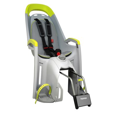 Fotelik rowerowy HAMAX Amaze Tylny Bagażnik Szaro-limonkowy