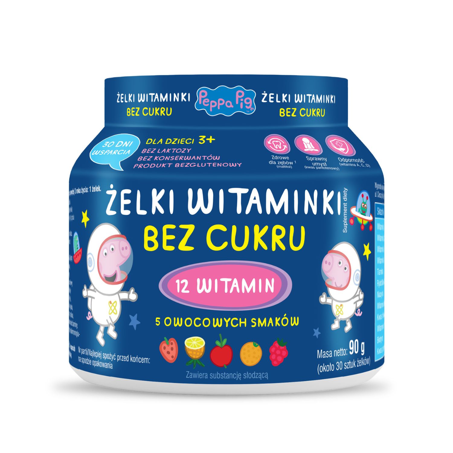 Domowa Apteczka Świnka Peppa suplement diety żelki witaminki bez cukru, 90 g