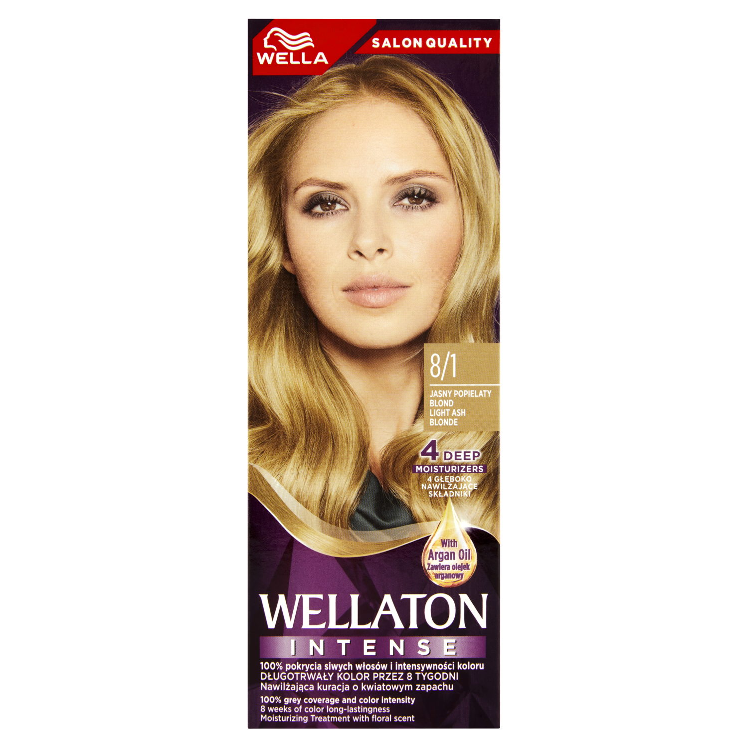 Wella Wellaton Intense krem koloryzujący do włosów 8/1 jasny popielaty blond, 1 opak.
