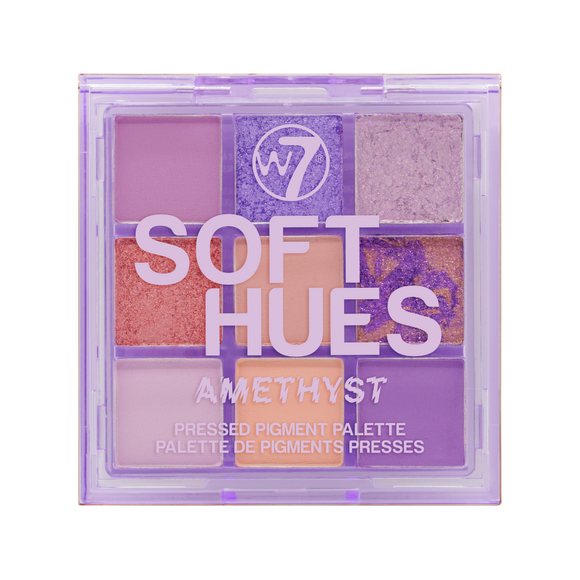 W7 Soft Hues paleta prasowanych pigmentów Amethyst do powiek, 8,1 g