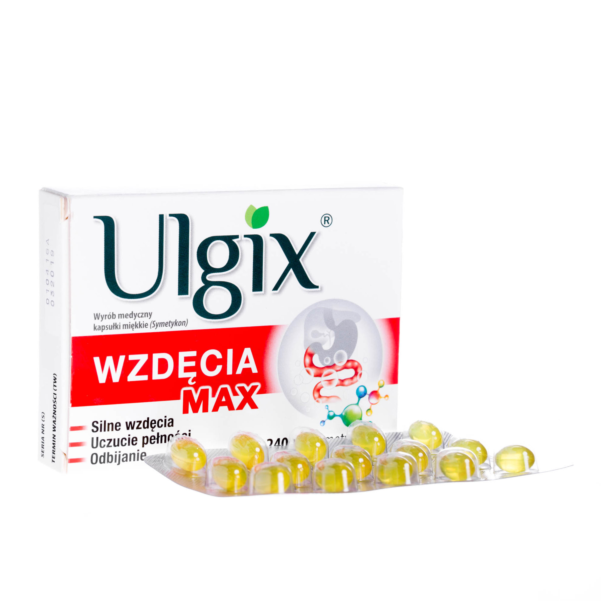 Ulgix Wzdęcia Max 240 mg - 15 kapsułek na silne wzdęcia i uczucie pełności