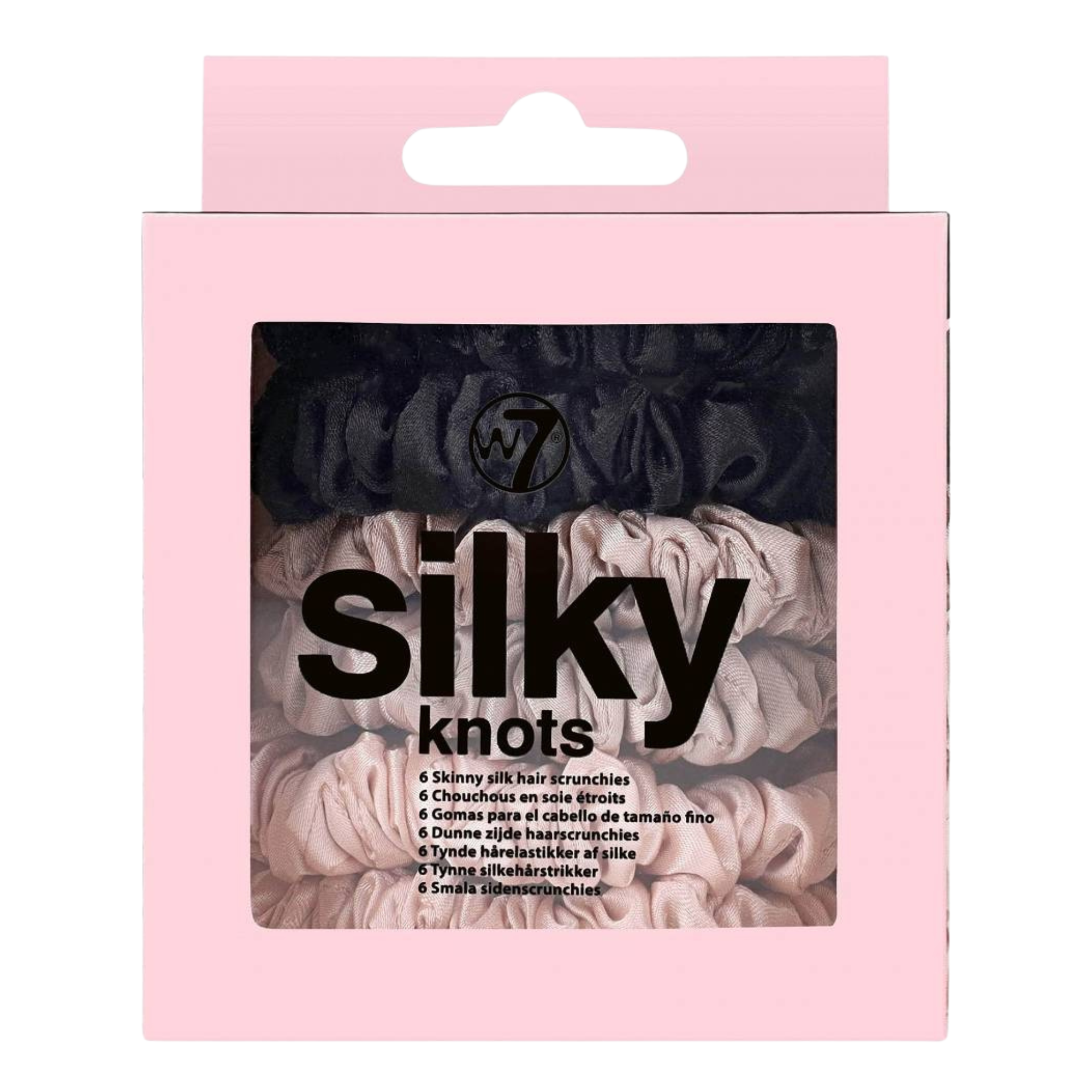 W7 Silky Knots jedwabne gumki do włosów Original, 6 szt./1 opak.