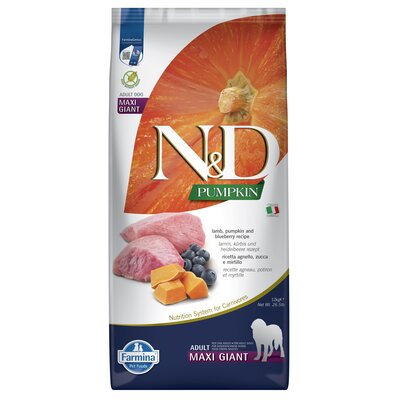 Karma dla psa FARMINA N&D Pumpkin Jagnięcina z dynią i borówką Adult Maxi Giant 12 kg