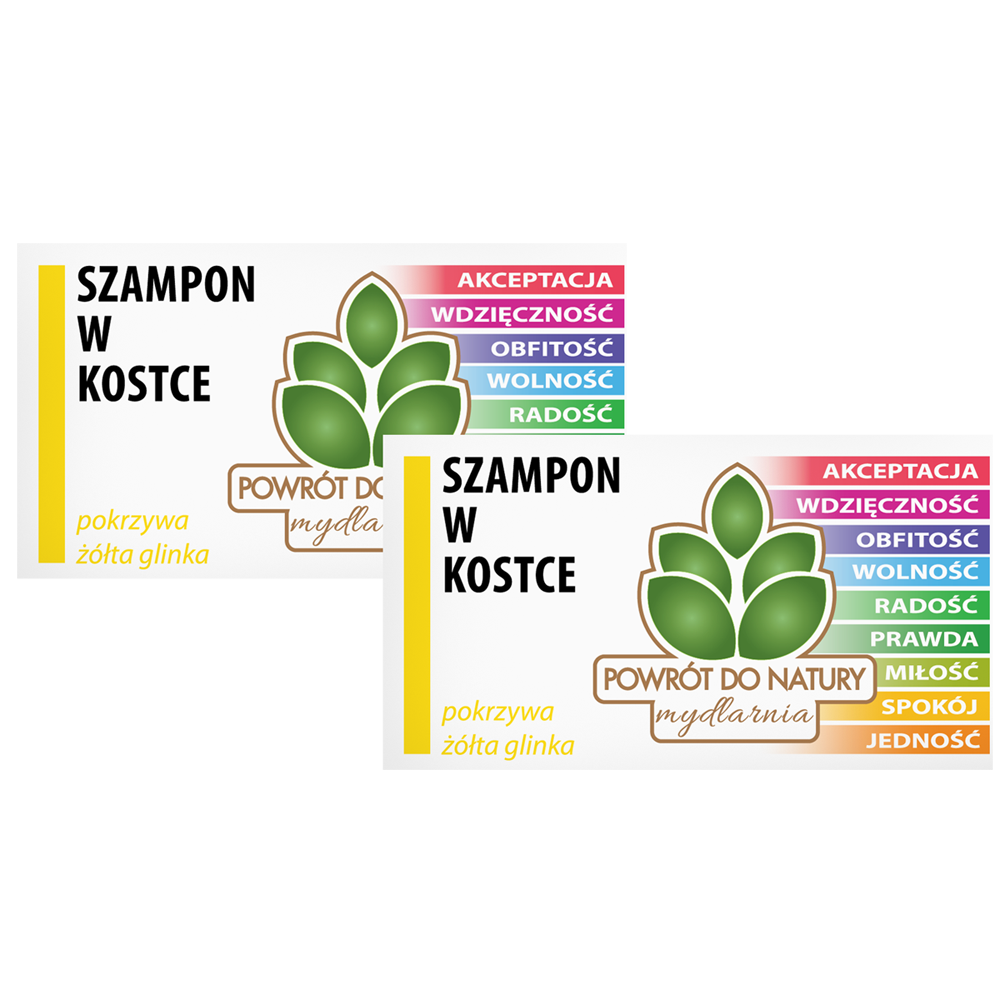 Powrót do natury szampon w kostce z pokrzywą i żółtą glinką, 2 szt.