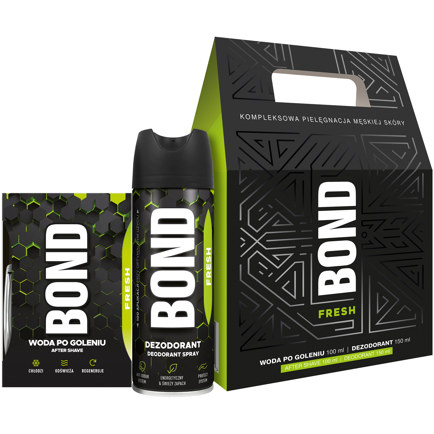 Bond Fresh zestaw: woda po goleniu, 100 ml + dezodorant w sprayu męski, 150 ml