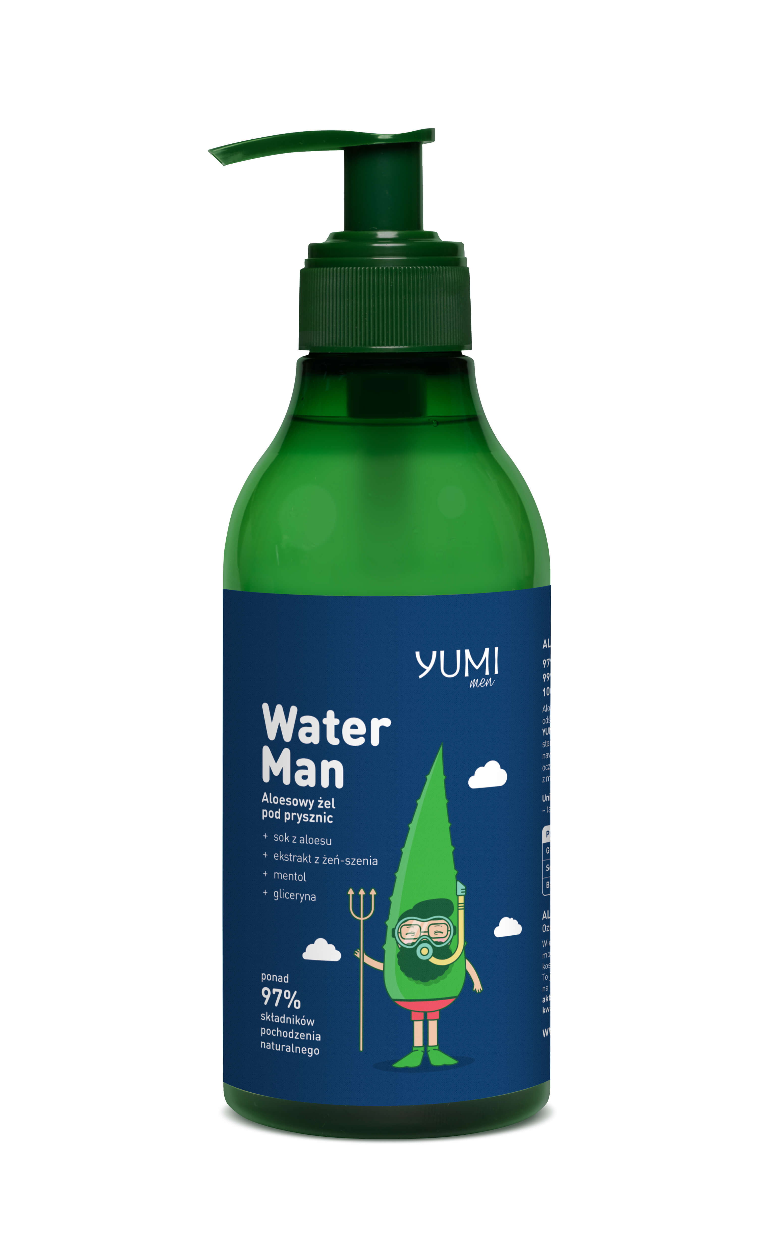 Yumi Men Water aloesowy żel pod prysznic męski, 400 ml