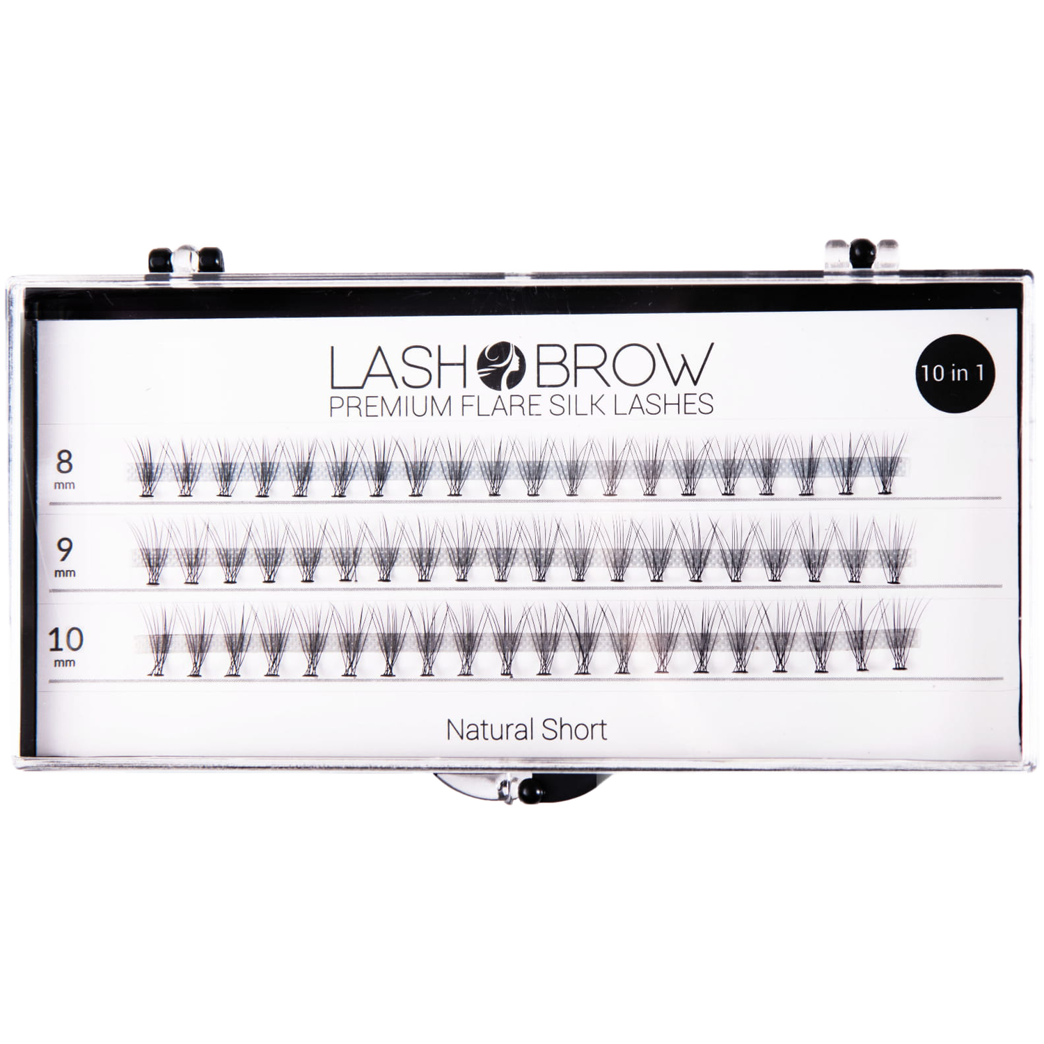 Lash Brow Flare Silk Natural Short kępki sztucznych rzęs, 1 opak.