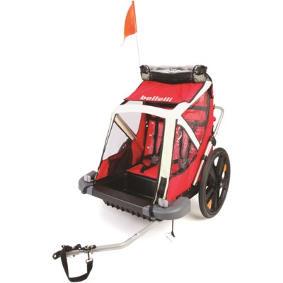 Przyczepka rowerowa BELLELLI B-Travel 32kg Pasy Czerwony