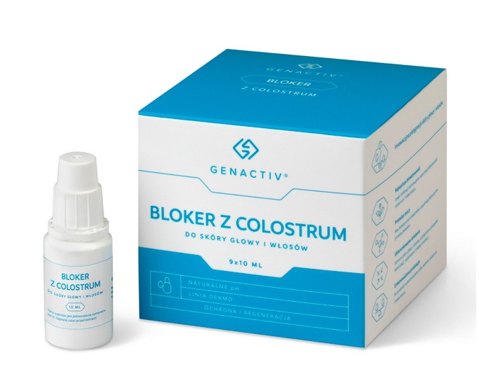 Genactiv bloker z colostrum do skóry głowy i włosów, 9x10 ml